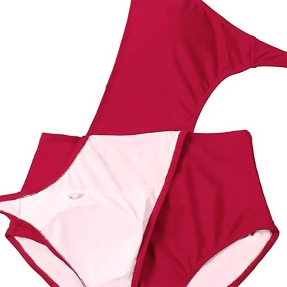 NEW Zeraca Surplice Neckline High Waisted Halter One Piece Bathing Suit - Medium - Picture 9 of 10